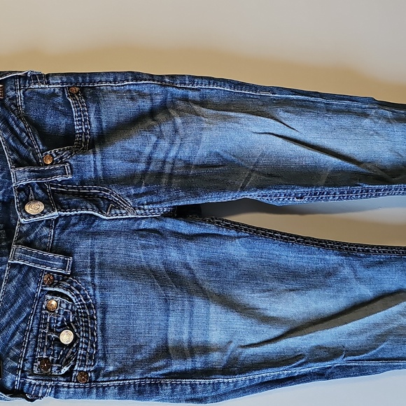 True Religion 28x33 Dark Blue Low Rise Boot Cut Jeans - Picture 2 of 8